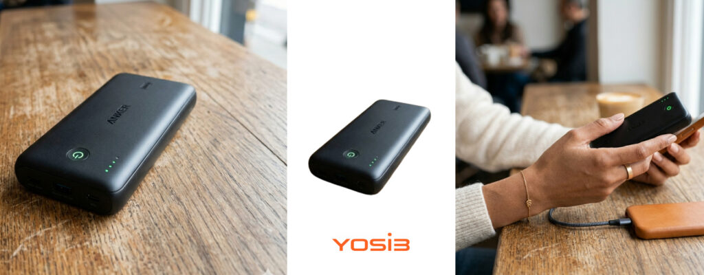portable charger with logo
